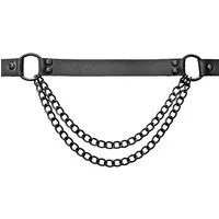 Metamorph Textilband Halsband Sweet Chain, Halsband aus Kunstleder mit schwarzer Metallkette