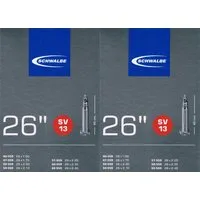 Schwalbe Fahrradschlauch 2x Schwalbe SV 13 Schlauch 26" 559 Ventil: Französisch Sclaverand SV13, 1,50, 1,75, 1,95, 2,00, 2,10, 2,125, 1,80, 2,30, 2,20, 1,60, 2,40, 2,25, 1,90, (2-St)