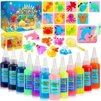 Wootoy Kreativset Wasserfeen DIY-Set Sensorik- und Experimentierspiel Bastelset, (mit 12 Gel-Farben 12 Formen und Zubehör, Mini-Wassertank zum Präsentieren und Aufbewahren), ideal für Kinder die Basteln Experimentieren kreative Projekte lieben
