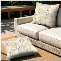 Avestar Dekokissen 44 x 44 cm Outdoor Kissen für die Terrasse, mit Tintenblumenmuster