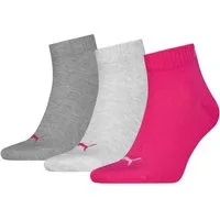 PUMA Kurzsocken PUMA UNISEX QUARTER PLAIN 3P (3 Paar) Atmungsaktiv, Rippenbündchen, weiche Baumwollmischung
