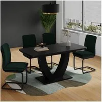 Vicco Esstisch Fenaro, Schwarz/Schwarz, 120 x 80 cm ausziehbar (1-St)