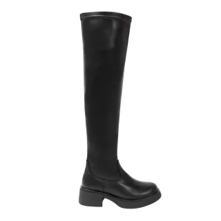 Miso - Wasserstiefel für Damen, Kunststoff, Low Block Heel (Schwarz)