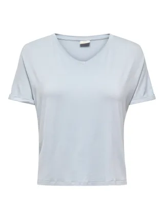 JDY - JDYSISSY S/S V-NECK TOP JRS NOOS Cashmere Blue - Gr. - S