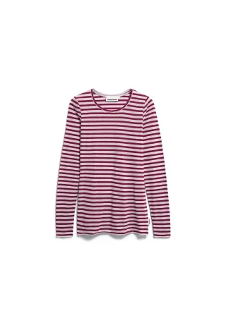 Armedangels - EINIAARA STRIPE LONGSLEEVE moonlit lilac-velvet red - Gr. - M