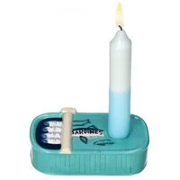 Giftcompany Kerzenhalter Kerzenleuchter Mignon Sardinendose Blau (13,3cm)