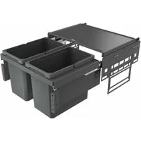 Naber Einbaumülleimer NABER Cox® Base 360 S/600-2, Abfallsammler Frontauszug anthrazit