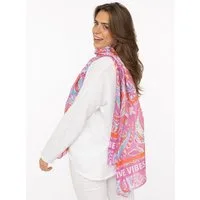 Zwillingsherz Modeschal "Paisley", transparent, aquarell Print, Schriftzug
