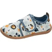 Fischer-Markenschuh Softer Hausschuh für Kinder, aus Baumwolle, mit Frotteefutter, Klettverschluss