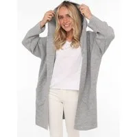 Zwillingsherz Strickjacke "Annabell" One Size, Kapuze, Taschen, ohne Verschluss, Midi-länge, Langarm