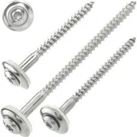 SCREWREBEL Spenglerschraube Edelstahl A2 – TX20 – mit EPDM-Dichtscheibe Ø 15 mm, (200 St), Linsensenkkopf, Dichtschrauben