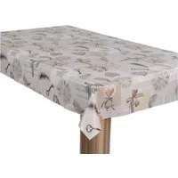 laro Tischdecke Wachstuch-Tischdecke Gartentischdecke Vintage Beige Herzen