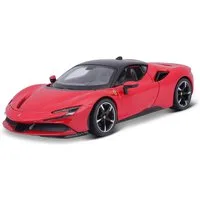 Bburago Modellauto Ferrari R&P SF90 Stradale (rot), Maßstab 1:24, detailliertes Modell