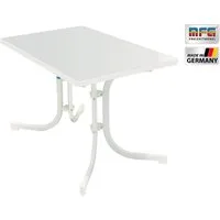 MFG Freizeitmöbel Gartentisch MFG Boulevard-Klapptisch 110x70 cm, weiß/weiß, Wetterfeste Melamin-Platte mit stoßfester Kante