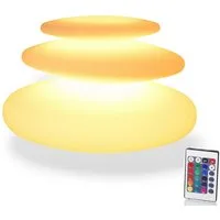 Arnusa Kugelleuchte Flatstones mobile Lampe Dekolampe Tischlampe, Dimmfunktion, LED fest integriert, 16 Leuchtfarben per Fernbedienung wählbar, Stehlampe