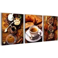 Novart Wandbild Küche Esszimmer Kaffee Braun