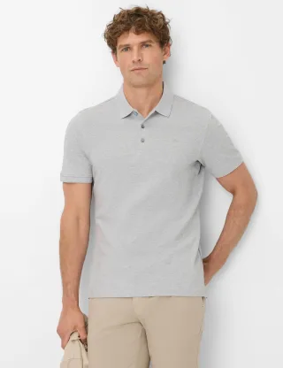 Brax Herren Polo Style PETE platin, hellgrau, Gr. L