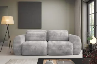 Sofa 2-Sitzer mit Schlaffunktion SIMONE in Stoff Ambience Grau