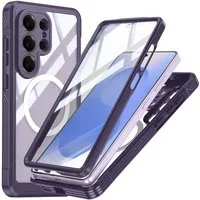 Wigento Handyhülle MagSafe für Samsung Galaxy S26 Ultra 5G 360 Grad Bumper Lila 6,9 Zoll, Full Body, MagSafe-Unterstützung, präzise Passform