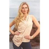 Passioni Tanktop mit drapiertem Vorderteil und Goldfolien-Leopardenmuster