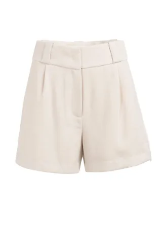 Yaya - High-Waist Leinen-Shorts beige - Gr. - 34