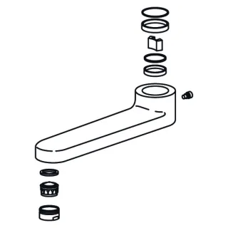 KWC Auslaufset DOMO A225 Wand, chromeline,536687 536687
