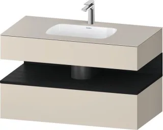 Duravit Qatego Einbauwaschtisch mit Konsolenwaschtischunterbau Taupe Supermatt 1000x550x600 mm - QA4 QA4786016830010