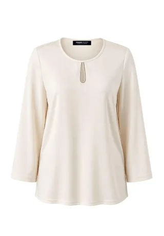 FRANK WALDER - Shirt COOL MATCHA mit Raffung ivory - Gr. - 40
