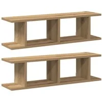 vidaXL Regal Wandregale 2 Stk. Artisan-Eiche 75x18x20 cm Holzwerkstoff, 2-tlg.