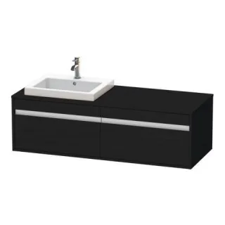 Duravit Ketho Konsolenwaschtischunterbau wandhängend Eiche Schwarz Matt 1400x550x426 mm - KT6797L161 KT6797L1616