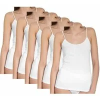 HAASIS Bodywear 1919 Unterhemd Damen Spaghetti Top 66501602-weiss (Packung, 5-St., 5er Pack) Optimale Passform, pflegeleicht, formbeständig, hautfreundlich