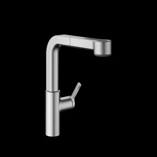 KWC Hebelmischer AVA 2.0 Auszugbrause A220, seitenbedient, brushed steel,125375 125375