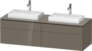 Duravit L-Cube Konsolenwaschtischunterbau wandhängend Flanell Grau Hochglanz 1620x550x482 mm - LC487 LC4873B89890000