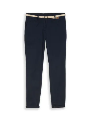 Tom Tailor - Slim Chino Hose mit Gürtel sky captain blue - Gr. - 32