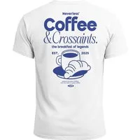 Neverless Print-Shirt Herren T-Shirt Backprint Grafikshirt Rückendruck Coffee Croissant mit Print