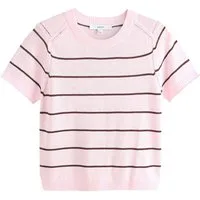 Next T-Shirt Kurzarm-Sweatshirt mit Rundhalsausschnitt + Leinen (1-tlg)