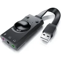 CSL USB Mini Soundkarte extern mit Lautstärkenregelung USB-Soundkarte Surround Sound, Plug and Play, kompatibel: Computer Notebook Tablet Mac Windows 10/11