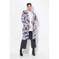 Ulla Popken Strickjacke Long-Strickjacke grafisches Muster offen
