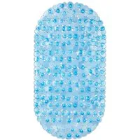 relaxdays Badematte Badewannenmatte Steinoptik bunt, Höhe 7 mm, Material: 100 % PVC (Kunststoff), Waschbar bei 30 °C, Optimale Wasserablauf dank kleiner Zwischenräume, Ovale Form (68 × 35,5 cm), Rutschfest durch zahlreiche Saugnäpfe (ca. 2 cm), Dekor