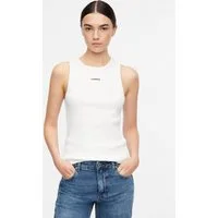 comma Muskelshirt T-Shirt Ripptop mit Logostickerei