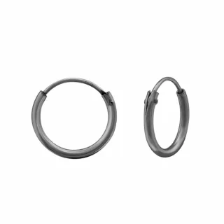 Creolen Ohrringe schwarz aus 925 Silber