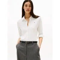 Tommy Hilfiger Langarmbluse SLIM PIQUE Baumwollmischung, slim fit