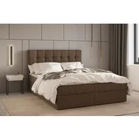 MOEBLO Boxbett Bett 05 (Polsterbett Kontinentalbett, Bonell, Topper, Doppelbett 160x200, gepolstertes Kopfteil mit Bettkasten), gepolstertes Kopfteil mit Bettkasten