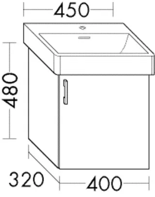 Burgbad Waschtischunterschrank Sys30 PG3 Diago 480x400x320 Sand Matt, WWME040LF3352 WWME040LF3352