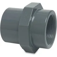 Mega Group Gewindefitting Gewindemuffe PVC-U Klebemuffe/Klebestutzen x Innengewinde 10 bar, Ø 50/63 mm x 2 Zoll (PN10)