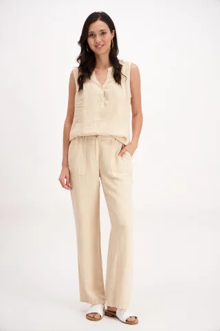 signe nature - Uni-Leinenhose beige - Gr. - 40