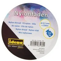 Idena Fadenspule Idena 63136 - Transparenter Nylon-Faden auf Spule, unsichtbare Nylon-S