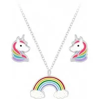 ALEXANDER YORK Schmuckset Schmuckset, RAINBOW Einhorn und Regenbogen, 4-tlg.