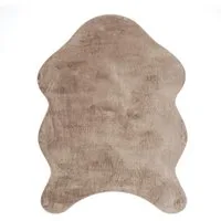 Paco Home Fellteppich Pelt 640, fellförmig, Höhe: 16 mm, Kunstfell, Uni Farben, sehr weicher Flor