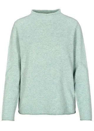 CLARINA - Pullover, Stehbund,1/1 Arm,uni salbei - Gr. - 38